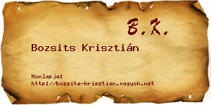 Bozsits Krisztián névjegykártya